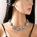 Silver Teardrop Crystal Necklace Earring Sets Four Colors view 7
