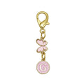 Pink Enamel Letter Keychain Gold Clasp Butterfly Charm view 12