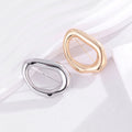 Silver Tone Open Ring Irregular Two Designs Metal Brooch Pin view 5