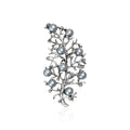 Openwork Leaf Branch Brooch With Faux Pearl Accents view 1