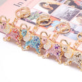 Rhinestone Flower Elephant Keychain Enamel Metal Bag Charm view 2