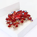 Oversized Crystal Leaf Cluster Brooch in Eight Colors view 3