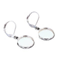 Silver Tone Round Leverback Earring Bezel Tray Settings view 5