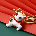 Jeweled Christmas Reindeer Snowman Hat and Red Stocking Keychains view 6