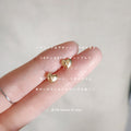 Mini Smooth Heart Stud Earrings Silver Or Gold Tone view 3