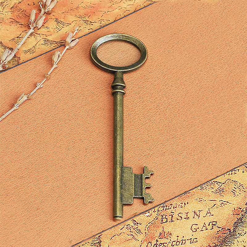 Vintage Alloy Key Charm Pendant 79x23mm for Necklace