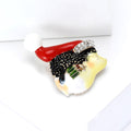 Hedgehog Brooch with Red Santa Hat and Crystal Coat view 2