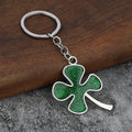 Green Glitter Four-Leaf Clover Metal Keychain, Four Styles view 8