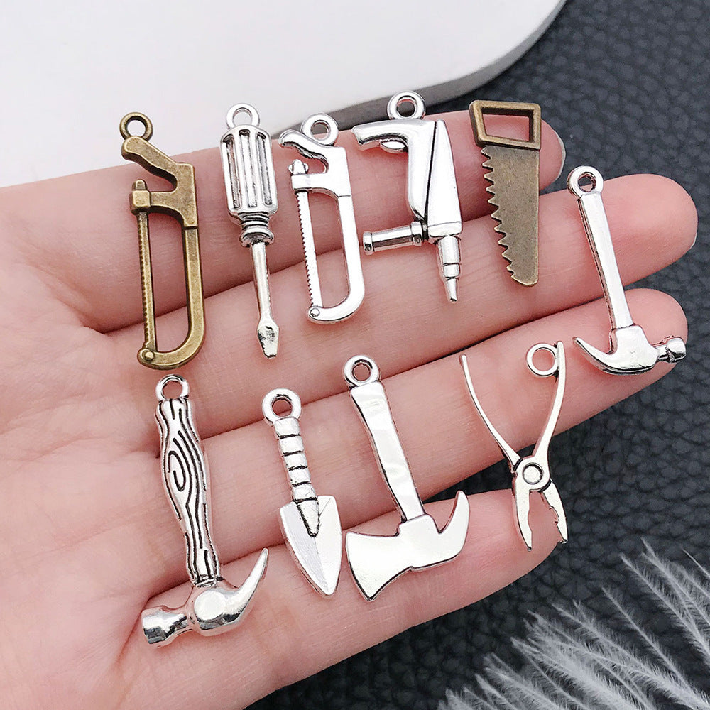 Zinc Alloy Screwdriver Wrench Axe Tool Charm Pendants for DIY Necklace Keychain Jewelry