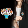 Floral Bouquet Crystal Enamel Metal Brooch Pin for Jackets and Lapels view 4