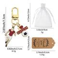 Enamel Soccer Player Keychain Gold Clip Heart Ball Charms view 2