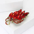 Crystal Leaf Bouquet Brooch in Five Colorways for Jackets and Scarves view 3