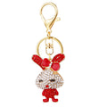 Jeweled Bow Ear Rabbit Keychains in Four Colors with Braided Loops view 5
