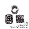 Antique Silver Openwork Clover Barrel Bead With Large Hole view 3