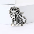 Seated Crystal Lion Animal Brooch in Gold or Silver Tone view 4