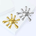 Polished Splash Brooch in Gold and Silver Tones for Jackets Scarves and Lapels view 1