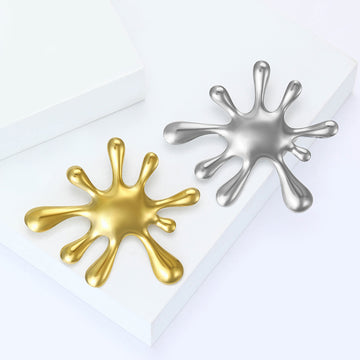Polished Splash Brooch in Gold and Silver Tones for Jackets Scarves and Lapels
