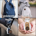 Dark Wood Round Hero Dad Engraved Keychain Ring Metal Charm view 3
