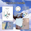 Turquoise Turtle Mermaid Tail Starfish Metal Keychain view 4