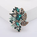 Antique Leaf Cluster Brooch Large Center Crystal Four Colors view 9