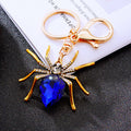 Faceted Gem Spider Keychains in Royal Blue and Red Color Options view 6