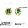 Green Oval Studs