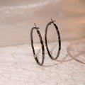 Gunmetal Faceted Irregular Round Oversized Hoop Earrings view 4