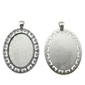 Open Heart Edge Oval Cabochon Pendant Trays in Two Finishes view 4