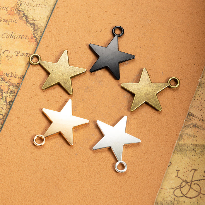 26x22mm Double-Sided Star Alloy Charm Pendant