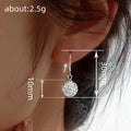 Silver Crystal Pave Ball Drop Fishhook Earrings Alloy Pair view 4