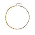 Two Tone Rope Chain Necklace in Gold and Silver Finish view 5