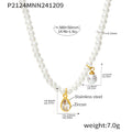 Shell Pearl Choker Necklace Gold Zircon Pendant Drop Styles view 9