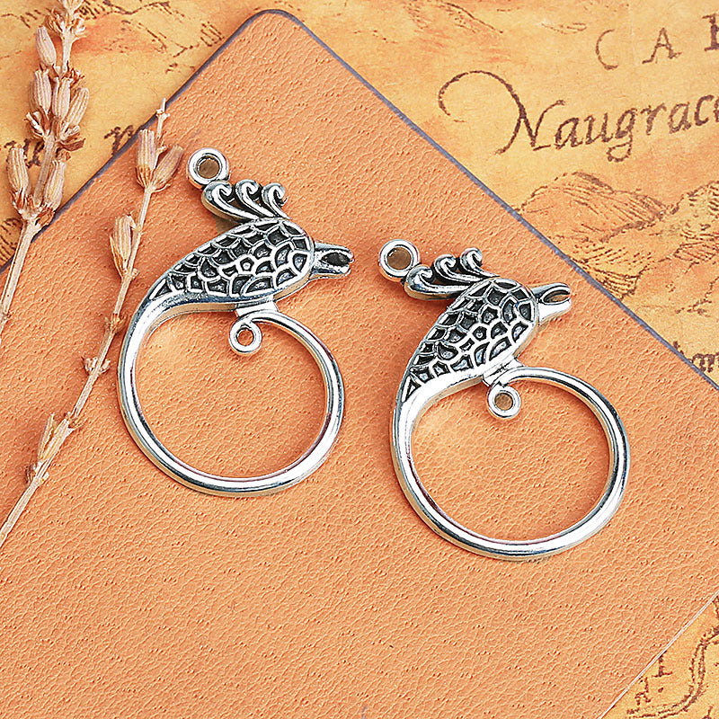 Vintage Alloy Phoenix Charm Pendant in Ethnic Style