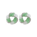 Pastel Crystal Swirl Stud Earrings in Two Colors with Crystal Accents view 5