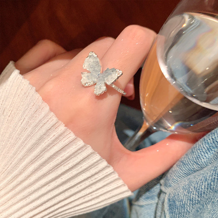 Five Mixed Crystal Filigree And Translucent Butterfly Ring Designs
