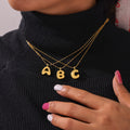 Gold Balloon Letter Pendant Necklaces Copper Initial Charms A-Z view 3