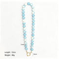 Multicolor Twelve Millimeter Round Bead Necklace With Carabiner Clasp view 9