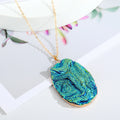 Gold Tone Irregular Druzy Geode Pendant Necklaces in Eleven Designs view 3