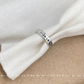 Silver Open Adjustable Letter Band Ring Engraved Text view 6