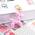 Gold Tone Metallic Balloon Dog Clip Keychains in Six Colors view 10