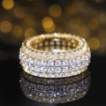 Two Tone Gold Silver Pave Full Eternity Band Ring Five Sizes view 5