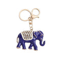 Enamel Rhinestone Elephant Keychain Gold Metal Charm view 5