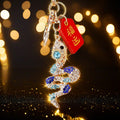 Jeweled Gem Snake Keychains with Nine Color and Blessing Combinations view 6