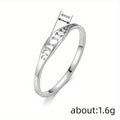 Gold Silver Moon Phase Cutout Minimal Slim Band Ring view 4