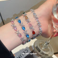 Teardrop Flower Crystal Bracelets Multicolor Blue Pink view 4