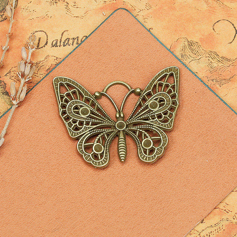 Vintage 48x35mm Hollow Butterfly Alloy Pendant
