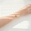Gold Geometric Green Leaf Resin Adjustable Bracelets 10 Styles view 2
