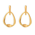 Gold Open Teardrop Geometric Drop Earrings Polished Finish view 5
