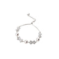Silver Pearl Butterfly Y Necklaces And Bow Slider Bracelet view 5