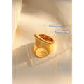 Chunky Curved Dome Band Ring Gold Tone Multiple Sizes view 2